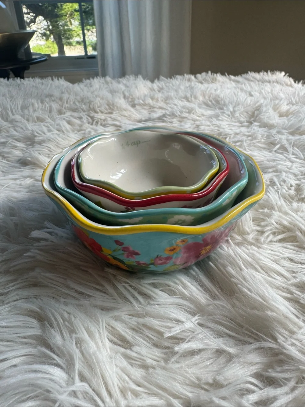 Pioneer Woman Floral Ceramic Nesting Measuring Cups